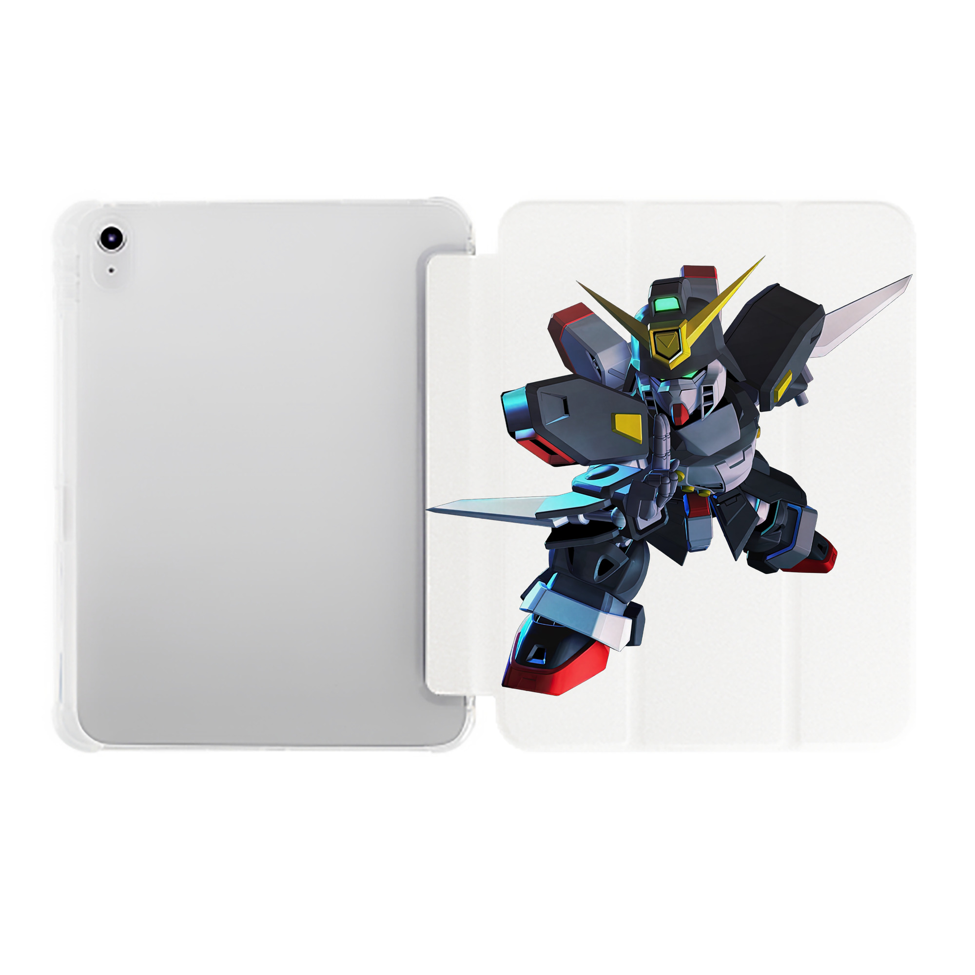（画像用） 機動戦士ガンダム Mobile Suit Gundam IPad ケース ペン収納付き 三つ折りスタンド PUレザー×シリコン 対応機種9.5/10.5/10.9インチ